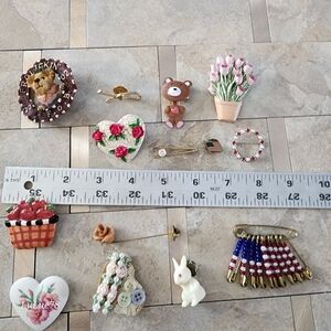 Assorted Decorative Pins Collection